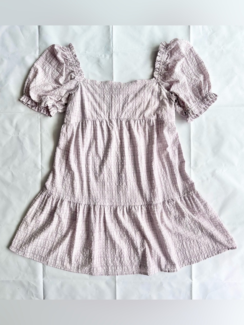 Sophie Rue lilac gingham babydoll dress, size small